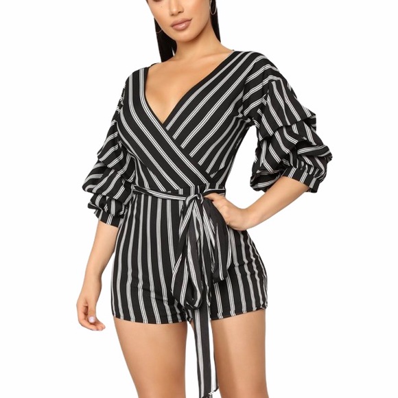 Fashion Nova Pants - Fashion nova never looking back striped romper